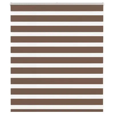 vidaXL Zebra zavesa rjava 130x100 cm širina blaga 125,9 cm poliester