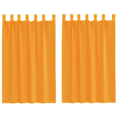 vidaXL Voile zavese z zankami 2 kosa oranžne 140x175 cm