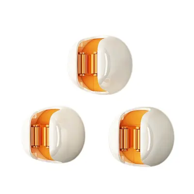Držalo za mop brez sledi in vrtanja, 3 kosi – PVC + silikon, večbarvno, nosilnost 30 jin White+Orange