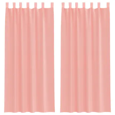 vidaXL Voile zavese z zankami 2 kosa roza 140x225 cm