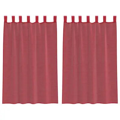vidaXL Voile zavese z zankami 2 kosa vinsko rdeče 140x175 cm