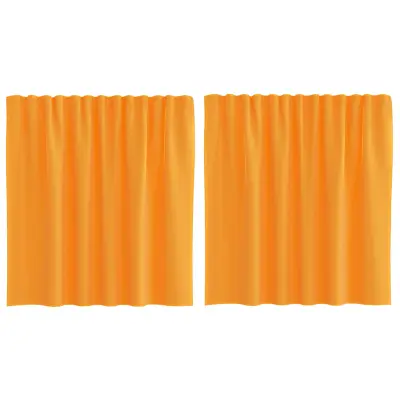 vidaXL Voile zavese z zankami 2 kosa oranžne 140x140 cm