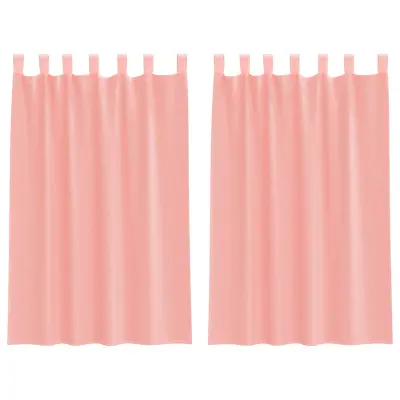 vidaXL Voile zavese z zankami 2 kosa roza 140x175 cm