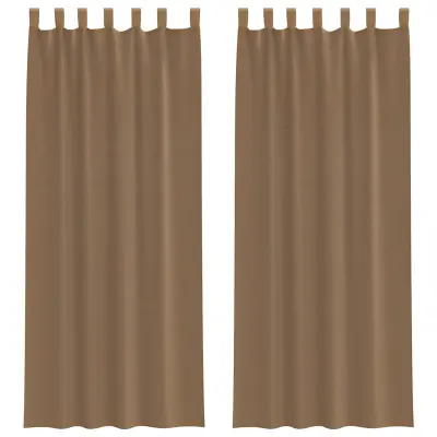 vidaXL Voile zavese z zankami 2 kosa svetlo rjave 140x260 cm