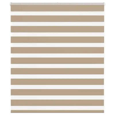 vidaXL Zebra zavesa peščeno rjava 135x100 cm širina blaga 130,9 cm poliester