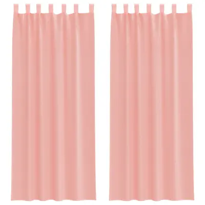 vidaXL Voile zavese z zankami 2 kosa roza 140x260 cm