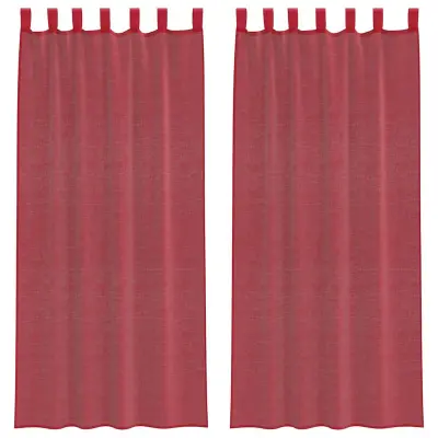 vidaXL Voile zavese z zankami 2 kosa vinsko rdeče 140x245 cm