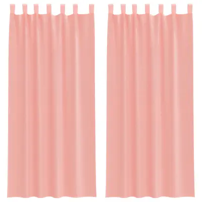 vidaXL Voile zavese z zankami 2 kosa roza 140x245 cm