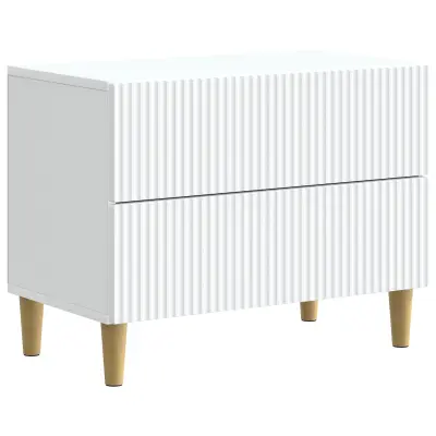 vidaXL Nočna omarica s predalom Bela 62 x 34,5 x 48 cm Inženirski les