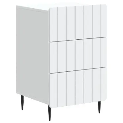 vidaXL Nočna omarica s predalom Bela 43x 41 x 68 cm Inženirski les