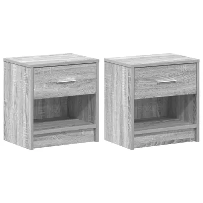 vidaXL Nočne omarice 2 kosa s predalom sive barve Sonoma 39x28x41 cm
