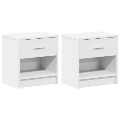 vidaXL Nočne omarice 2 kosa s predalom bele barve 39x28x41 cm
