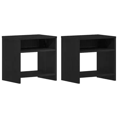 vidaXL Nočne omarice 2 kosa črni hrast 40x30x40 cm inženirski les