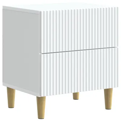 vidaXL Nočna omarica s predalom Bela 43 x 34,5 x 48 cm Inženirski les