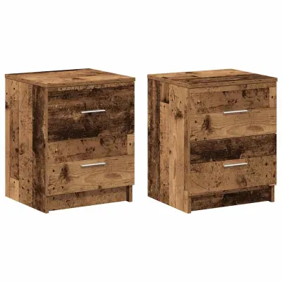 vidaXL Nočne omarice 2 kosa z 2 predaloma star les 40x36x50 cm