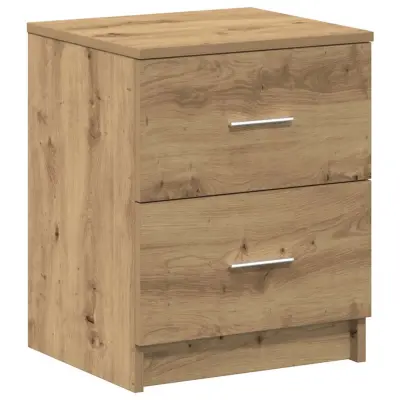 vidaXL Nočna omarica z 2 predaloma Artisan hrast 40x36x50 cm