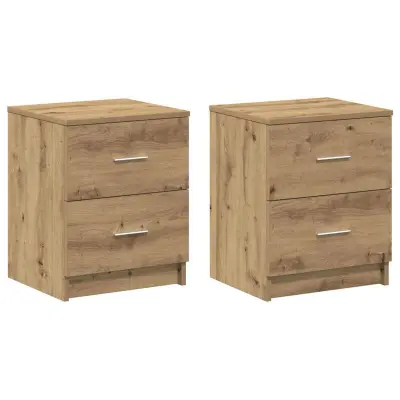 vidaXL Nočne omarice 2 kosa z 2 predaloma Artisan hrast 40x36x50 cm