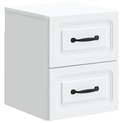 vidaXL Stenski nočni omarici Bela 34,5 x 33 x 40 cm Inženirski les