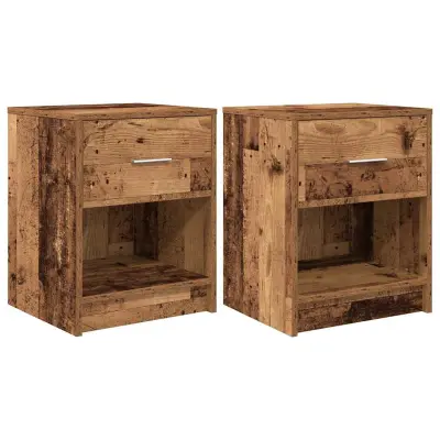 vidaXL Nočne omarice 2 kosa s predalom star les 40x34x50 cm