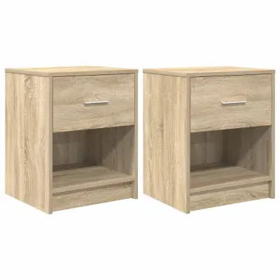 vidaXL Nočne omarice 2 kosa s predalom sonoma hrast 40x34x50 cm