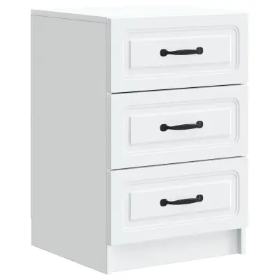 vidaXL Nočna omarica s predalom Bela 43 x 41 x 63,5 cm Inženirski les