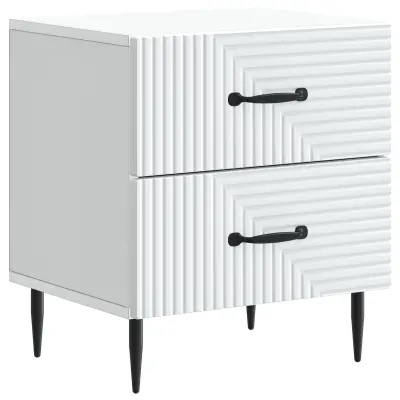 vidaXL Nočna omarica Bela 43 x 34,5 x 47,5 cm Inženirski les