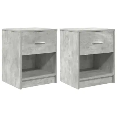 vidaXL Nočne omarice 2 kosa s predalom betonsko sive 40x34x50 cm