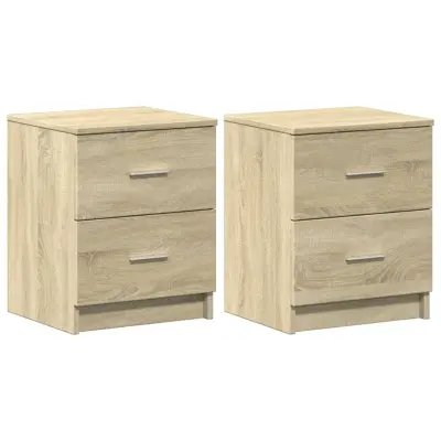 vidaXL Nočne omarice 2 kosa z 2 predaloma sonoma hrast 40x36x50 cm
