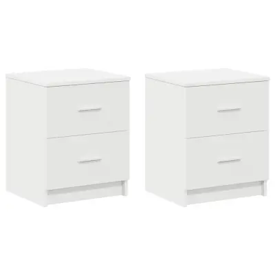 vidaXL Nočne omarice 2 kosa z 2 predaloma bele barve 40x36x50 cm