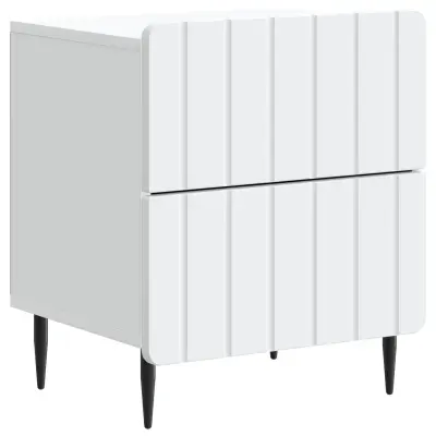 vidaXL Nočna omarica Bela 43 x 34,5 x 49,5 cm Inženirski les