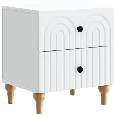 vidaXL Nočna omarica s predalom Bela 43 x 34,5 x 48 cm Inženirski les