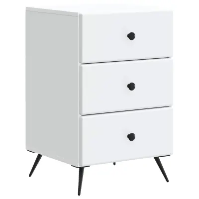 vidaXL Nočna omarica s predalom Bela 43 x 41 x 66,5 cm Inženirski les