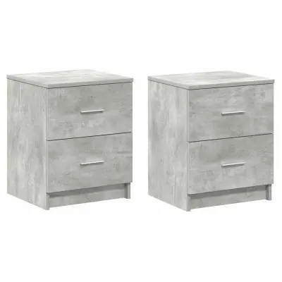 vidaXL Nočne omarice 2 kosa z 2 predaloma betonsko sive 40x36x50 cm