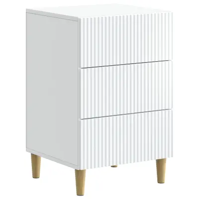 vidaXL Nočna omarica s predalom Bela 43 x 41 x 66,5 cm Inženirski les