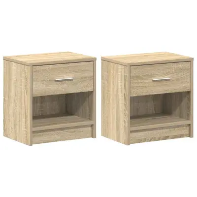 vidaXL Nočne omarice 2 kosa s predalom sonoma hrast 39x28x41 cm