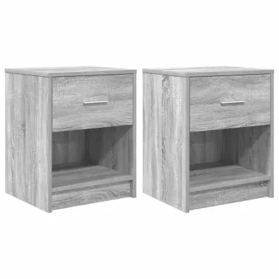 vidaXL Nočne omarice 2 kosa s predalom sive sonoma 40x34x50 cm