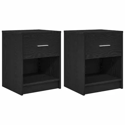 vidaXL Nočne omarice 2 kosa s predalom črne 40x34x50 cm