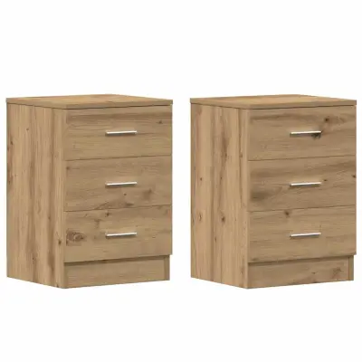 vidaXL Nočne omarice 2 kosa Artisan hrast 38x35x55 cm inženirski les