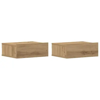 vidaXL Viseče nočne omarice 2 kosa umetniški hrast 40x32x15 cm inženirski les