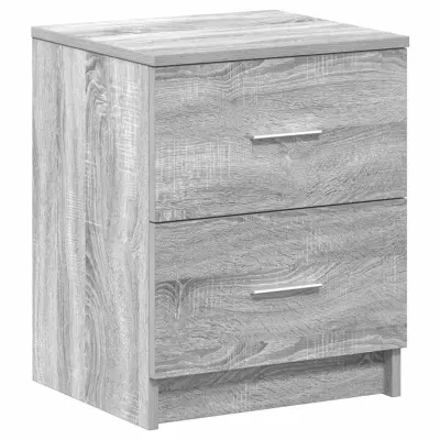 vidaXL Nočna omarica z 2 predaloma siva sonoma 40x36x50 cm