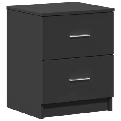 vidaXL Nočna omarica z 2 predaloma črna 40x36x50 cm