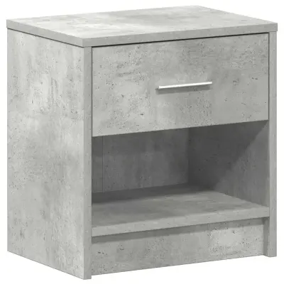 vidaXL Nočna omarica s predalom betonsko siva 39x28x41 cm
