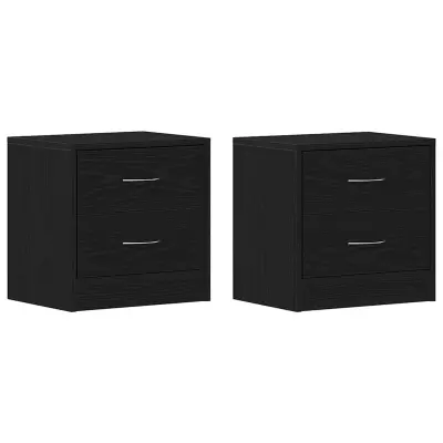 vidaXL Nočne omarice 2 kosa črni hrast 40x30x40 cm inženirski les
