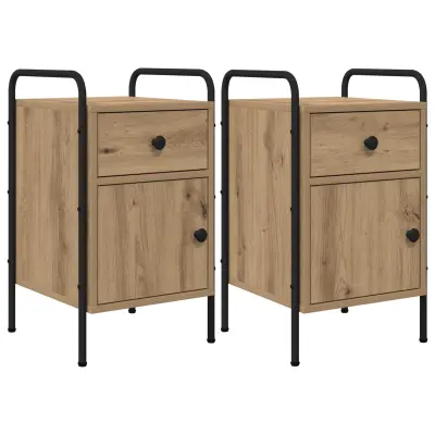 vidaXL Nočna omarica 2 kos Artisan hrast 35 x 36,5 x 61 cm