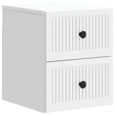 vidaXL Stenski nočni omarici Bela 33 x 34,5 x 40 cm Inženirski les