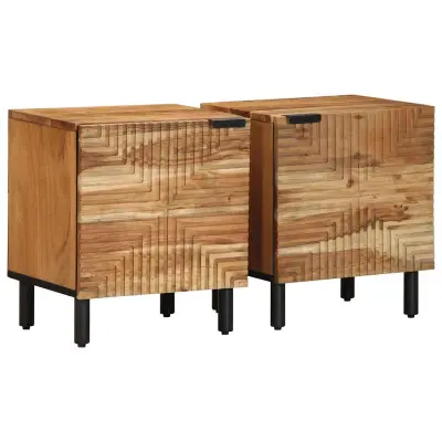 vidaXL Nočne omarice 2 kosa 40x33x46 cm masivni les akacije