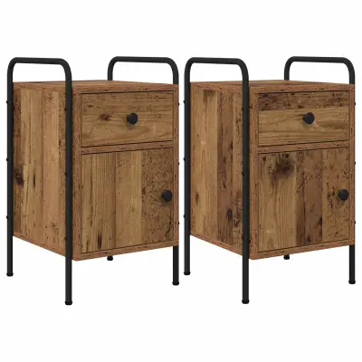 vidaXL Nočna omarica 2 kos Star les 35 x 36,5 x 61 cm Inženirski les