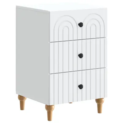vidaXL Nočna omarica s predalom Bela 43x 41 x 66,5 cm Inženirski les