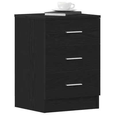 vidaXL Nočne omarice 2 kosa črni hrast 38x35x55 cm inženirski les