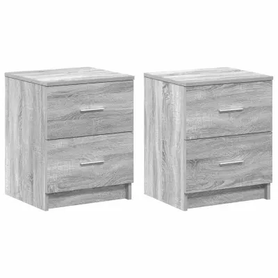 vidaXL Nočne omarice 2 kosa z 2 predaloma sive sonoma 40x36x50 cm